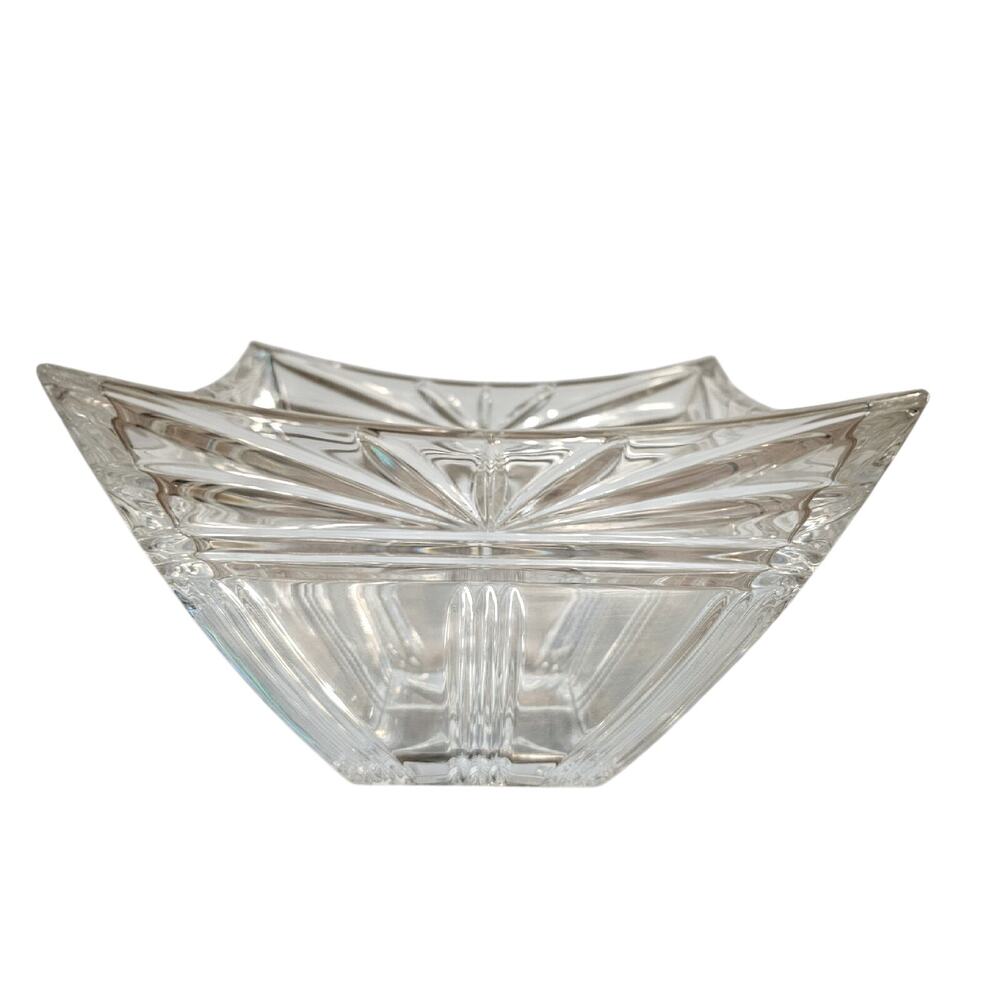 Marquis Waterford Crystal Odyssey Square Bowl 6" German Cut Glass Centerpiece